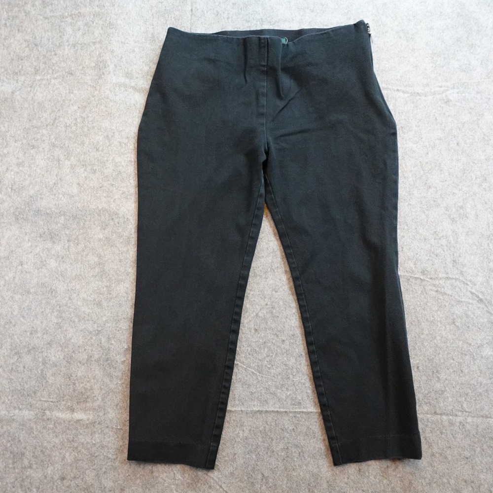 Ralph Lauren Pants Womens 6/8? Black Ankle Cropped Pants Chino Side Zip Office